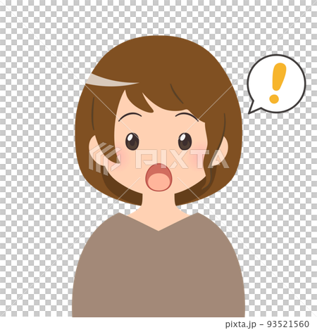 一個驚訝的棕髮女人的半身像 93521560