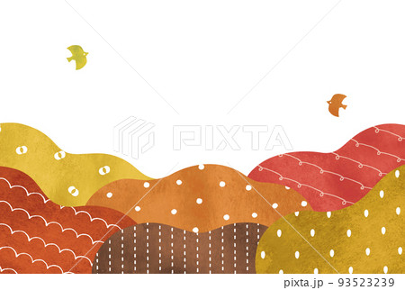 ポップな水彩の秋の森の木々抽象背景 93523239