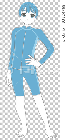 Junior high school students wearing rash guards 93524768