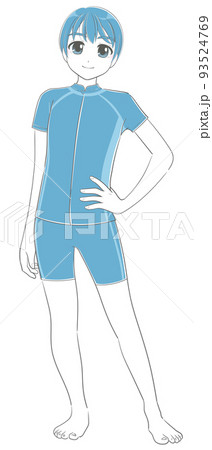 セパレートの水着を着た中高生 セパレートの水着を着た中高生 93524769