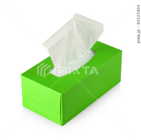 Green Cleaning wipes isolated on white background 93525904