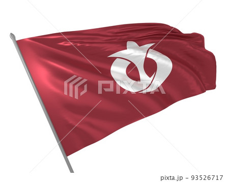 Proud flag of Aichi Prefecture of Japan fluttering in the wind. 3d illustration 93526717