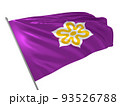 Proud flag of Kyoto Prefecture of Japan fluttering in the wind. 3d illustration 93526788