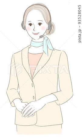 ヘッドセットを付けたスーツの女性 93528045