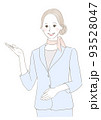 案内ポーズをするスーツの女性 93528047