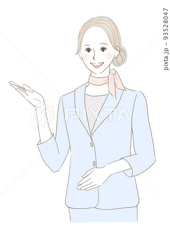 案内ポーズをするスーツの女性 案内ポーズをするスーツの女性 93528047