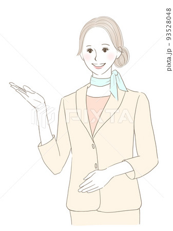 案内ポーズをするスーツの女性 案内ポーズをするスーツの女性 93528048