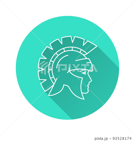 Warrior icon with long shadow for graphic and web design. 93528174