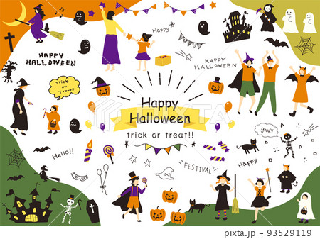ハロウィンを楽しむ人達 ハロウィンを楽しむ人達 93529119