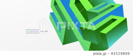 3d line geometric creative abstract background. Trendy techno business template for wallpaper, banner, background or landing 93529899