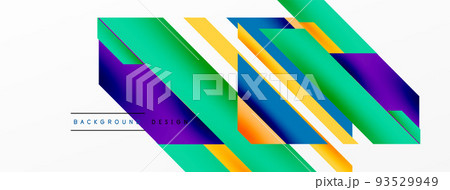 Minimal geometric abstract background. Dynamic 3d lines composition. Trendy techno business template for wallpaper, banner, background or landing Minimal geometric abstract background. Dynamic 3d lines composition. Trendy techno business template for wallpaper, banner, background or landing 93529949