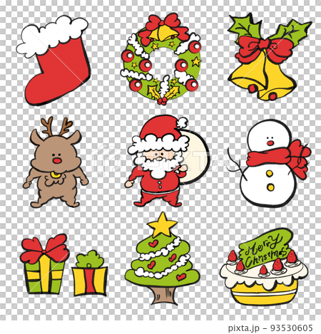 christmas simple illustration set color 93530605