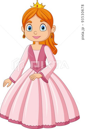 Cartoon beautiful princess in pink dress 93530678