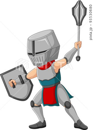 Cartoon knight with a shield 93530680