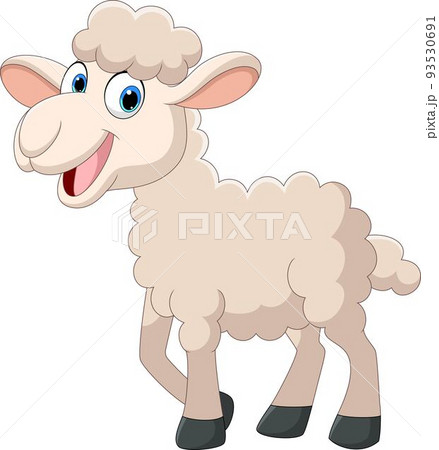 Cartoon funny lamb on white background 93530691