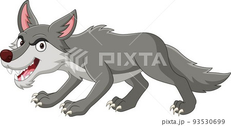 Cartoon angry wolf isolated on white background 93530699