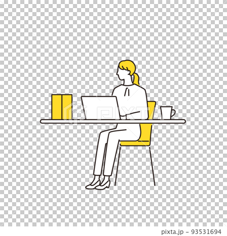 在個人計算機上工作的女商人 在個人計算機上工作的女商人 93531694