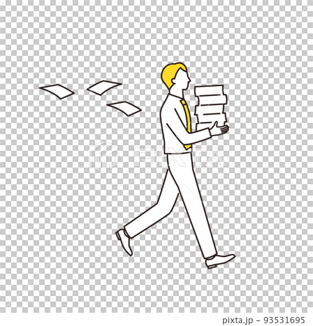 一個拿著一堆材料奔跑的商人 一個拿著一堆材料奔跑的商人 93531695