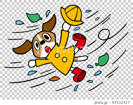 Jack Russell Terrier dog blown away by a typhoon 93532427