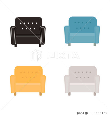Set of soft chairs in different colors. Vector illustration Set of soft chairs in different colors. Vector illustration 93533179