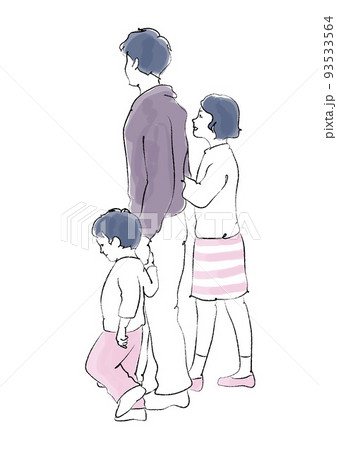子供達の散歩 手描き風線画 子供達の散歩 手描き風線画 93533564