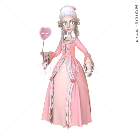 ドレスを着た女性の3Dイラスト 93533594