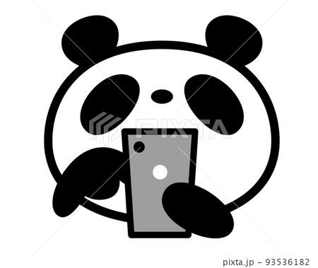 シンプルパンダ顔アイコン　スマホ操作 93536182