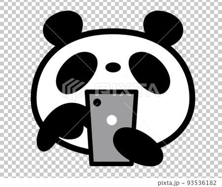 シンプルパンダ顔アイコン　スマホ操作 93536182