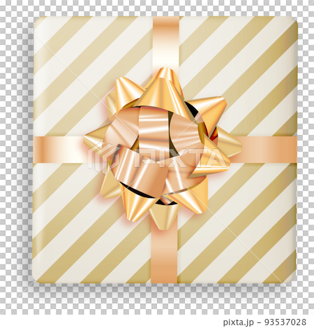 Golden and White Gift Box with Golden Bow Golden and White Gift Box with Golden Bow 93537028