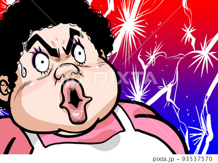 ショックを受けてるマンガ風イラスト 93537570