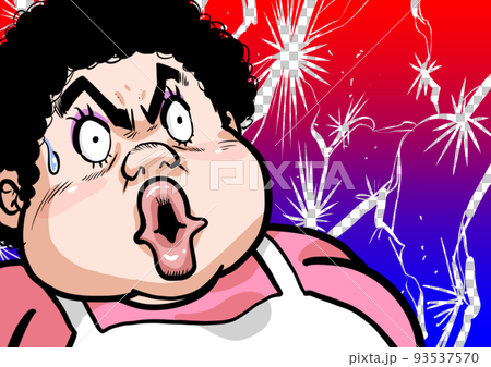 ショックを受けてるマンガ風イラスト 93537570