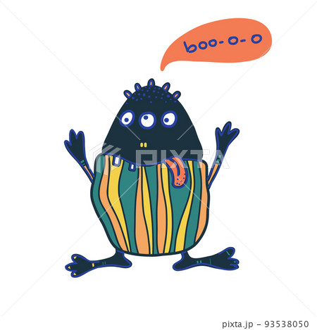Cute vector monster with boo, funny clipart collection for kids Cute vector monster with boo, funny clipart collection for kids 93538050