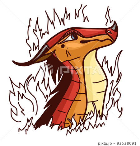 Vector illustration of a stylized dragon. Fabulous creature in cartoon style for design Vector illustration of a stylized dragon. Fabulous creature in cartoon style for design 93538091