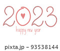 Year 2023 New Year concept illustration in pink and black colors 93538144