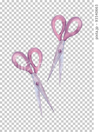 Watercolor illustration of scissors. Perfect for print design, salon design or your workshop 93540663