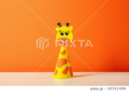 Concept of World Children's Day against orange background 93541499