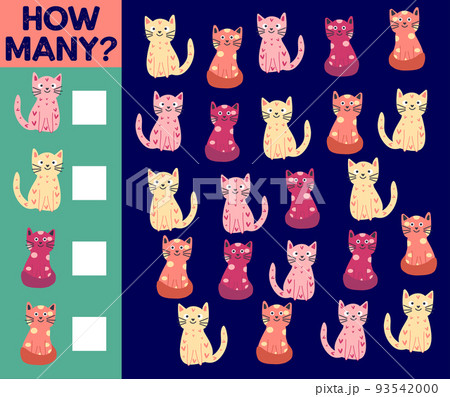 How many Cat, game for children. printable worksheet How many Cat, game for children. printable worksheet 93542000