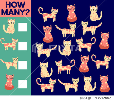 How many Cat, game for children. printable worksheet How many Cat, game for children. printable worksheet 93542002