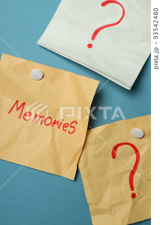Concept of problems with memory, amnesia disease on blue background 93542480