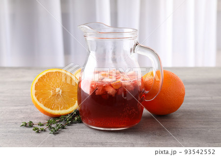 Concept of drink with Sangria, close up 93542552