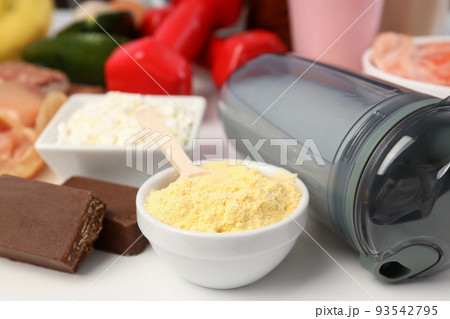 Concept of sports or fitness nutrition, close up Concept of sports or fitness nutrition, close up 93542795