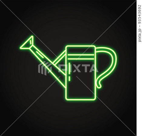 Watering can neon icon in line style Watering can neon icon in line style 93543692