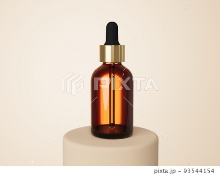 Cosmetic serum dropper brown glass bottle 3D render, care product packaging Cosmetic serum dropper brown glass bottle 3D render, care product packaging 93544154