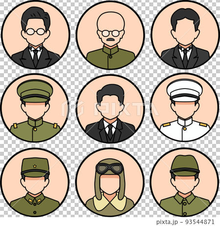 太平洋戦争時の人物アイコンセット 太平洋戦争時の人物アイコンセット 93544871