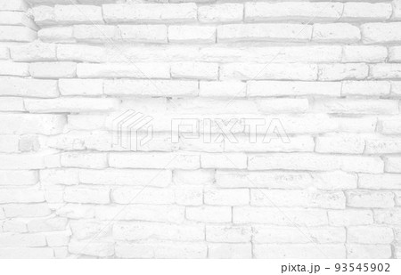 Modern white vintage brick wall texture for background retro white, Washed Old Brick Wall Surface Grungy Shabby Background weathered texture stained old stucco light gray and paint white brick wall. 93545902