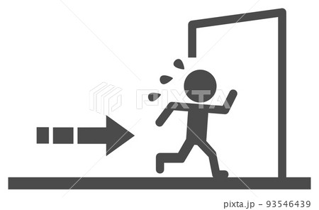 ゲートに向かって懸命に走る人のイラスト 93546439