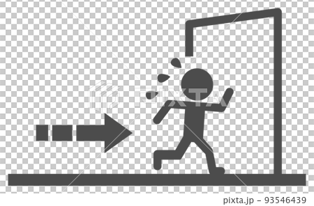 ゲートに向かって懸命に走る人のイラスト 93546439