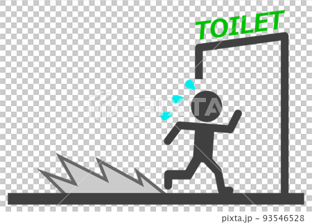 急な便意に慌ててトイレに駆込む人物 急な便意に慌ててトイレに駆込む人物 93546528