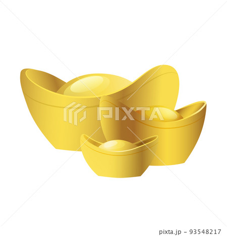 Chinese new year elements sycee ingot isolated 93548217