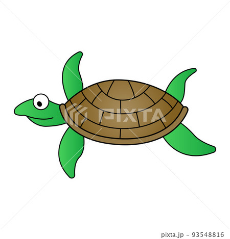 cute of turtle on cartoon version 93548816